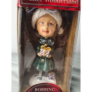 Winter Wonderland Christmas Girl Bobblehead Figure, Original Unopened